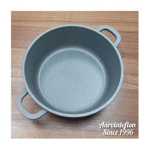 بازسازی ظروف تفلون با گرانیت خاکستری و نقطه‌های سفید