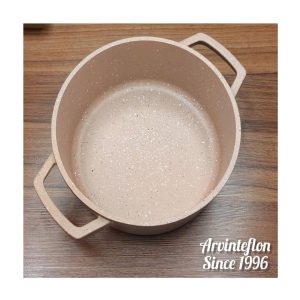 بازسازی ظروف تفلون با گرانیت نسکافه‌ای با نقطه‌های سفید و مشکی