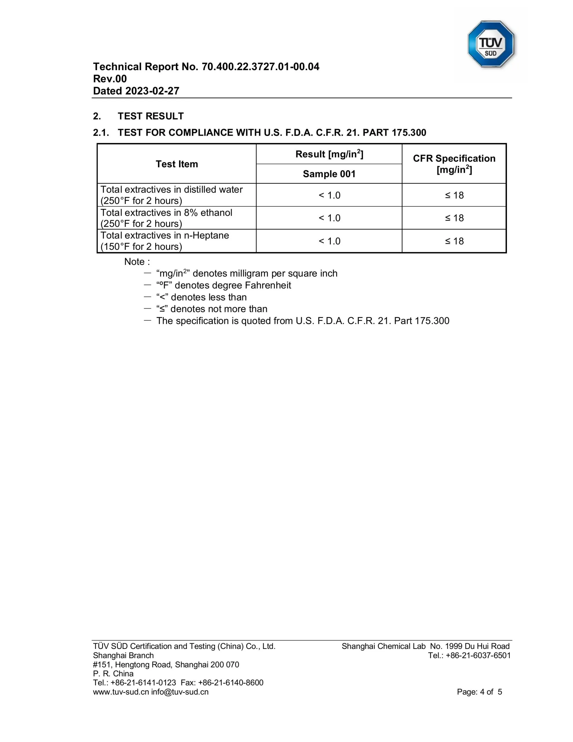 مستندات بهداشتی 30 گزارش FDA صفحه چهارم